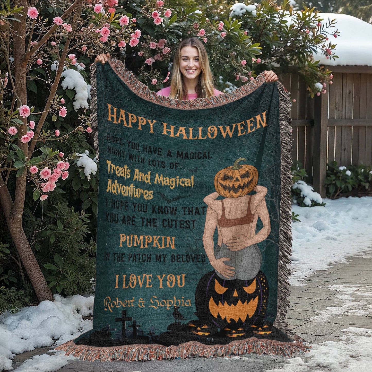 Personalized Heirloom Artwork Woven Blanket Treats and Magical Adventure-Express Your Love Gifts