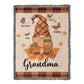 Personalized Heirloom Artwork Woven Blanket Gnome Grandma-Express Your Love Gifts