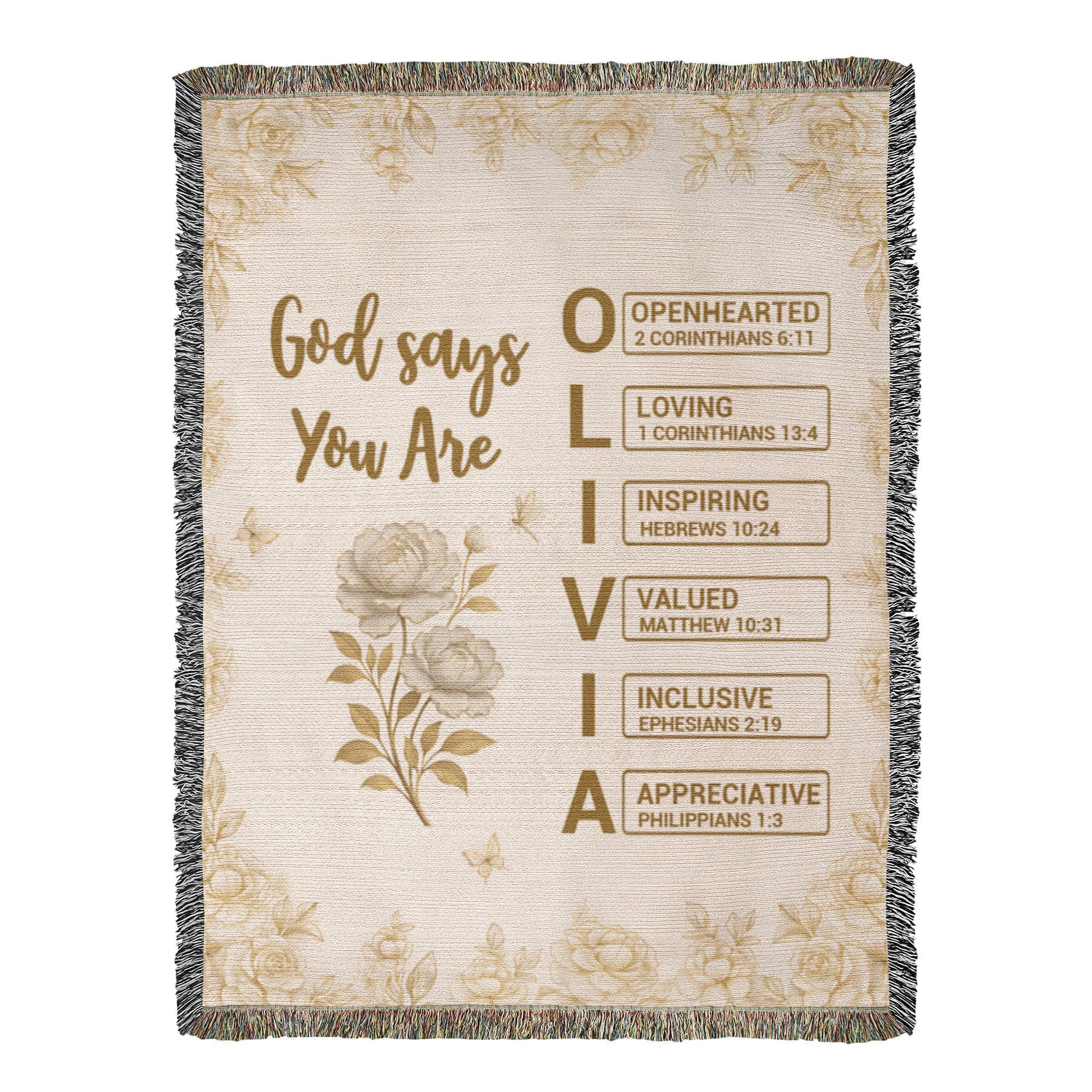 Personalized Heirloom Artwork Woven Blanket God Says You Are-Express Your Love Gifts