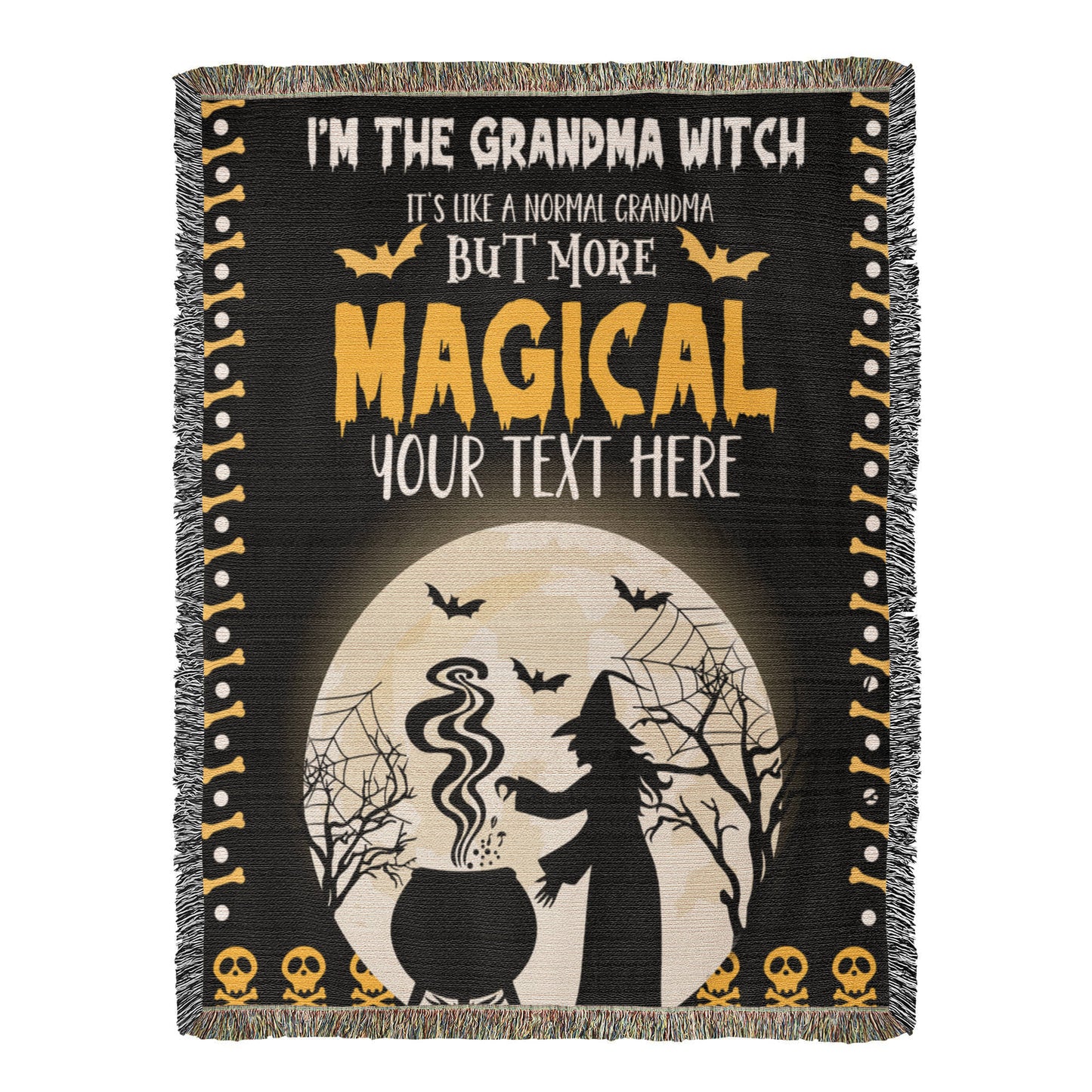 Personalized Heirloom Artwork Woven Blanket Grandma Witch-Express Your Love Gifts