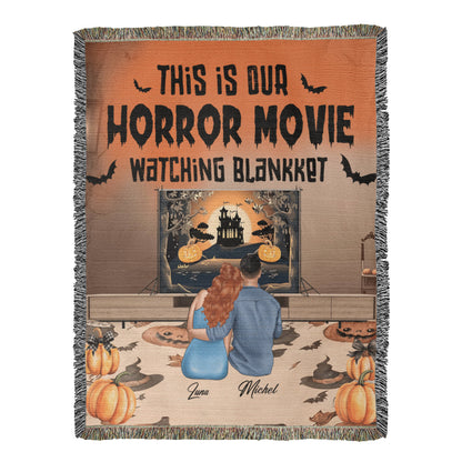 Personalized Heirloom Artwork Woven Blanket Horror Movie-Express Your Love Gifts