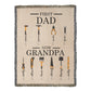 Personalized Heirloom Artwork Woven Blanket First Dad Now Grandpa-Express Your Love Gifts