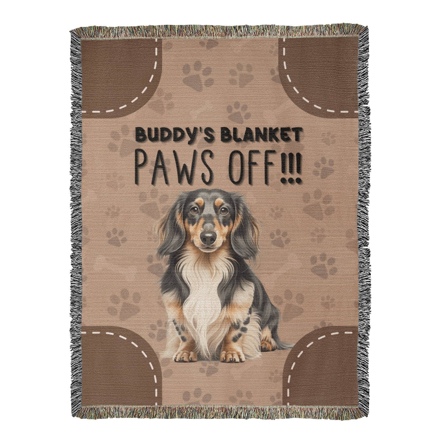 Heirloom Artwork Woven Blanket Paws Off-Express Your Love Gifts