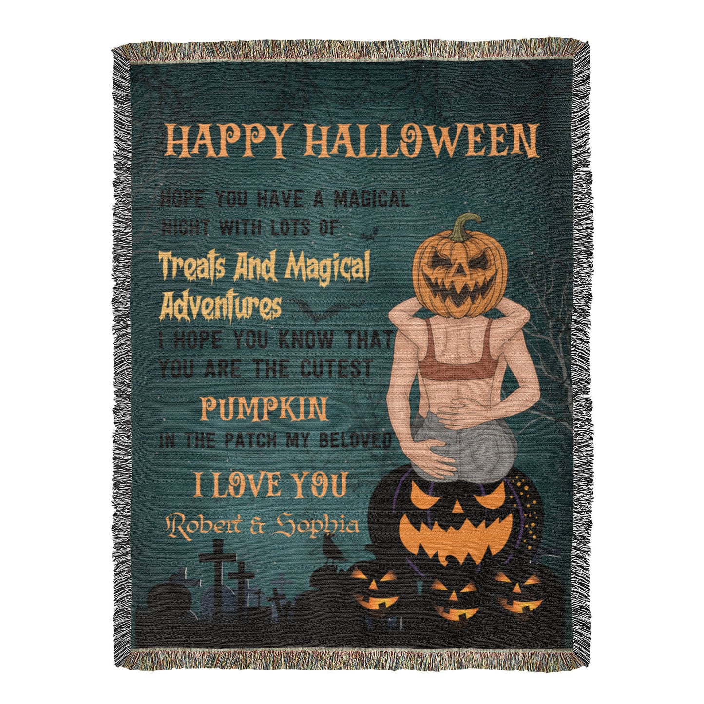 Personalized Heirloom Artwork Woven Blanket Treats and Magical Adventure-Express Your Love Gifts