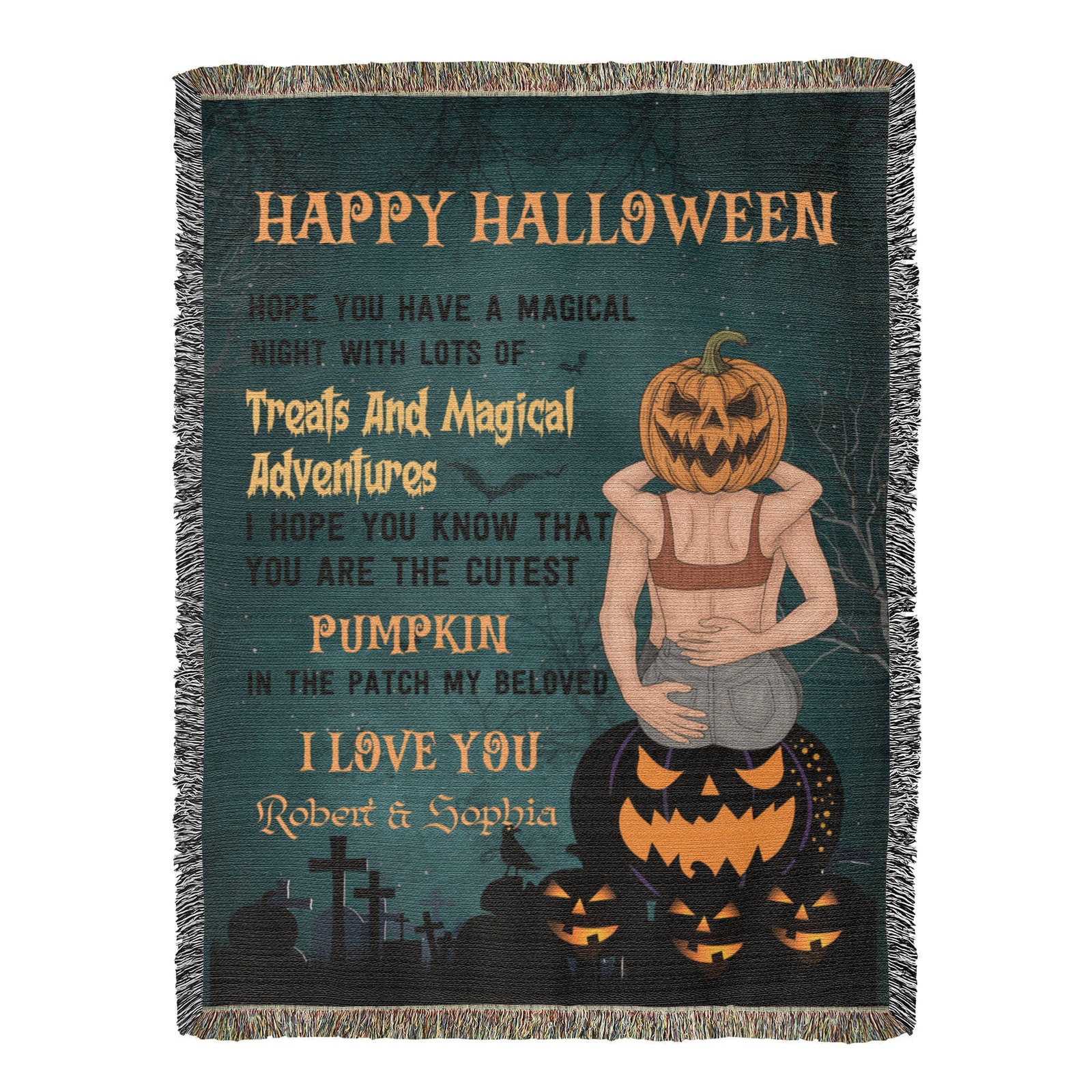 Personalized Heirloom Artwork Woven Blanket Treats and Magical Adventure-Express Your Love Gifts