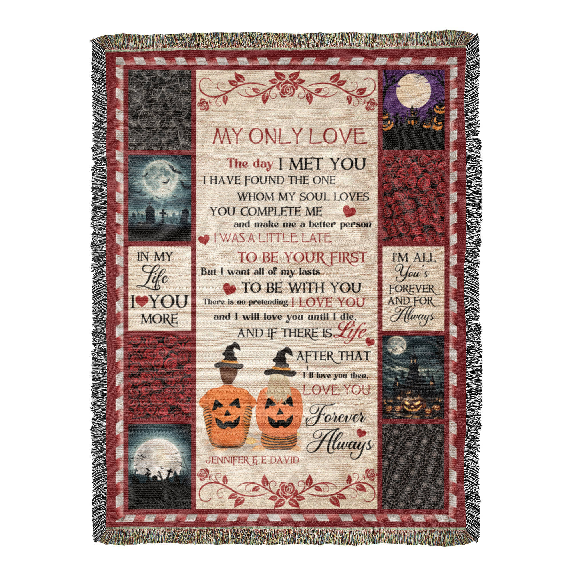 Personalized Heirloom Artwork Woven Blanket My Only Love-Express Your Love Gifts