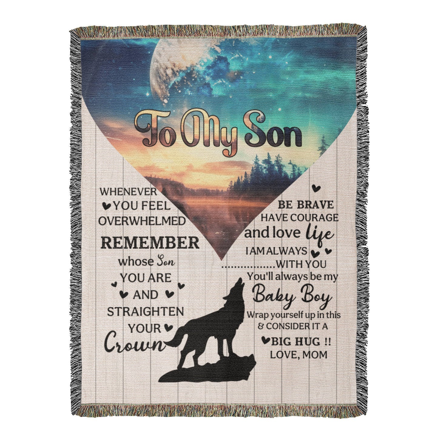 Heirloom Artwork Woven Blanket To My Son Remember Whose You Are-Express Your Love Gifts