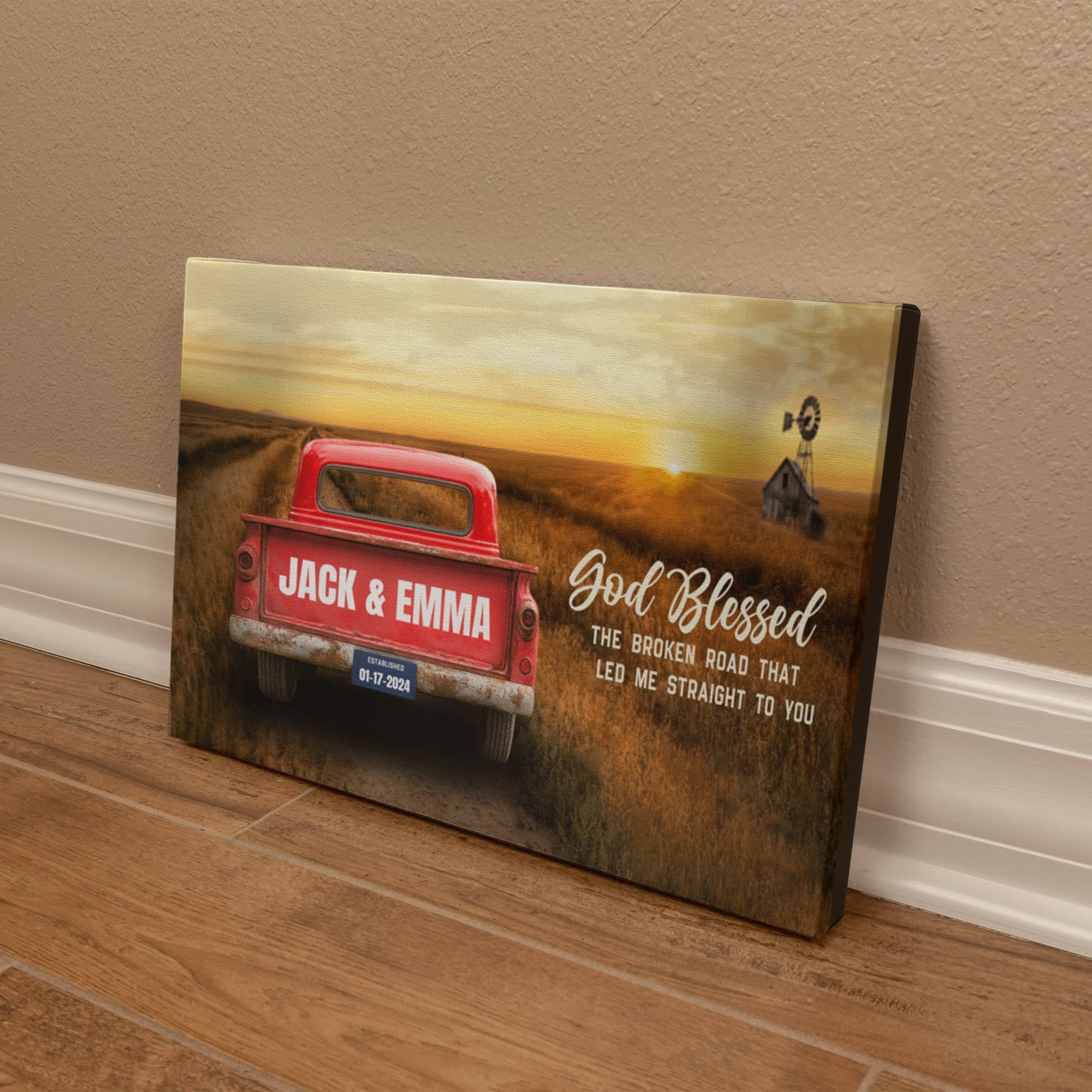 Personalized God Bless The Broken Road Custom Canvas Wall Art-Express Your Love Gifts