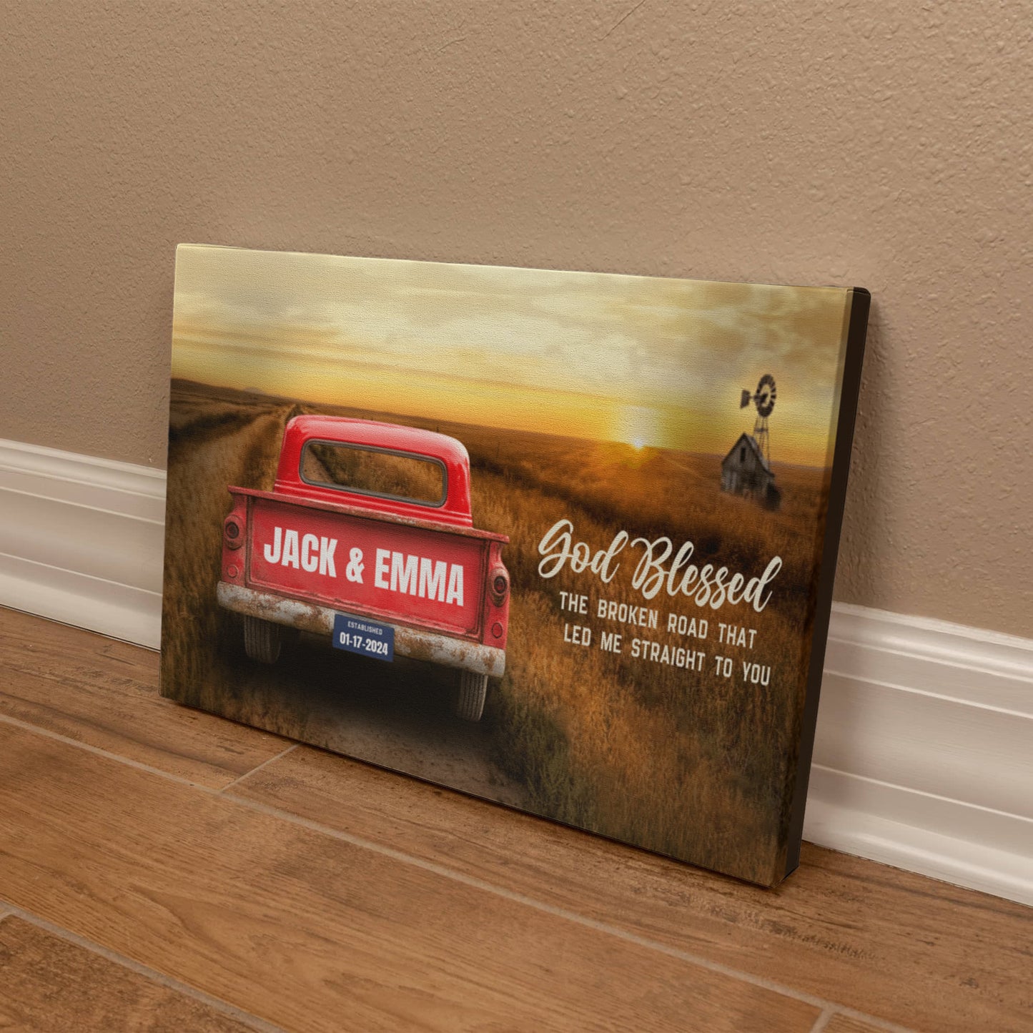 Personalized God Bless The Broken Road Custom Canvas Wall Art-Express Your Love Gifts