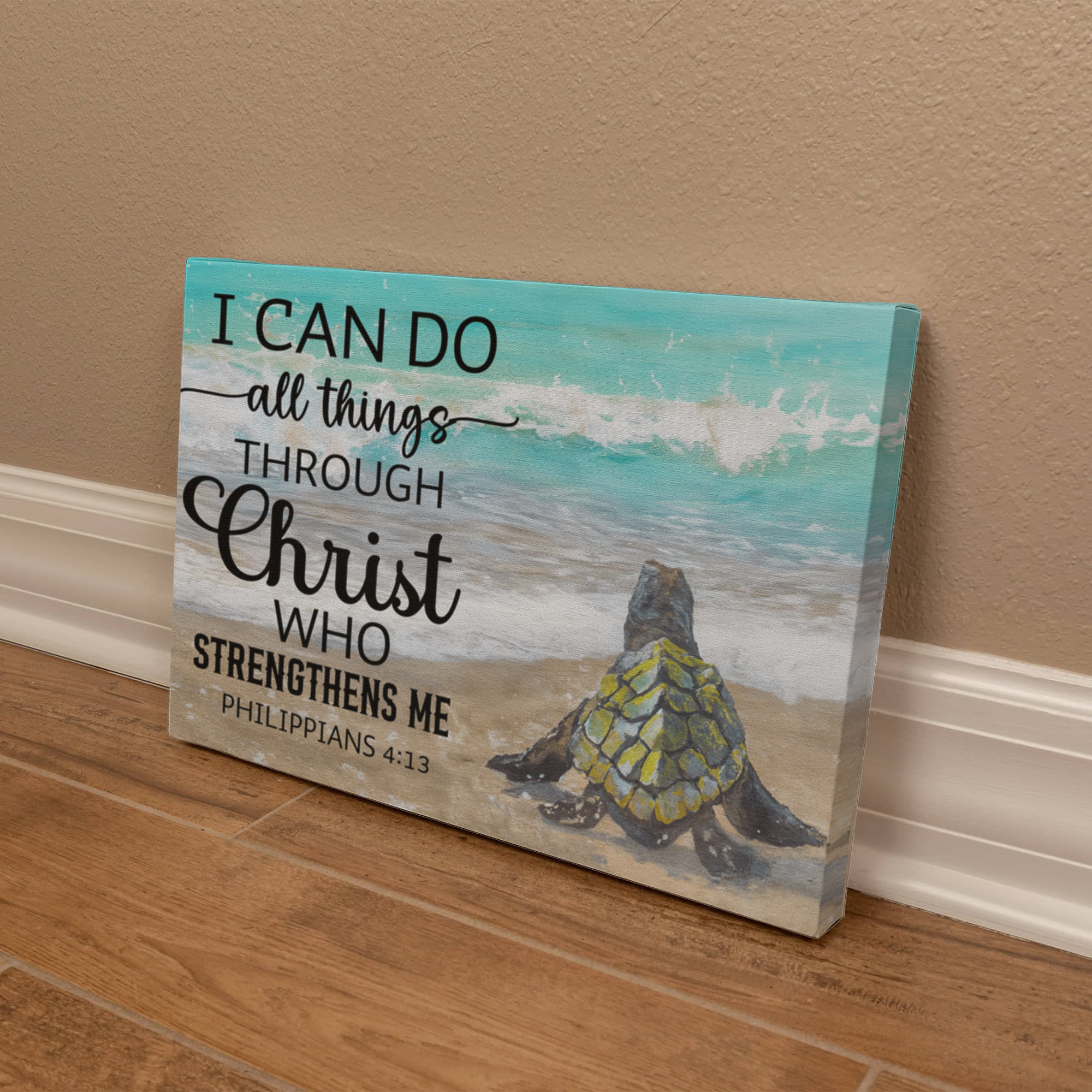 Scripture Walls Christ Strengthens Me Philippians 4:13 Christian Wall Art Print Ready to Hang Unframed-Express Your Love Gifts