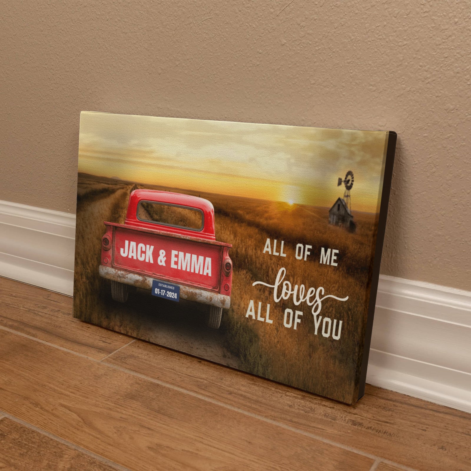 Personalized All of Me Loves All of You Custom Canvas Wall Art-Express Your Love Gifts