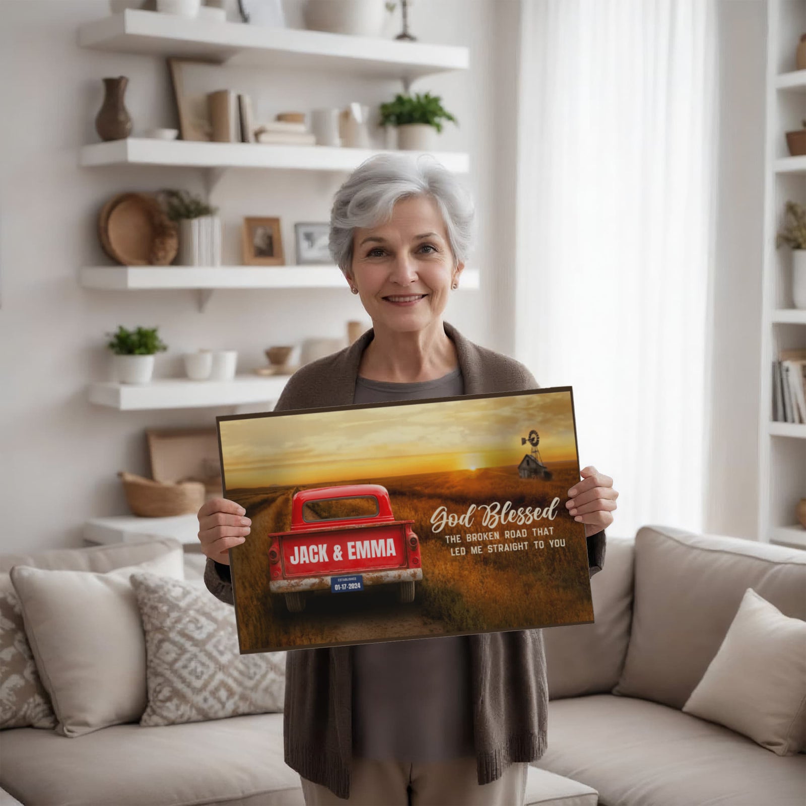 Personalized God Bless The Broken Road Custom Canvas Wall Art-Express Your Love Gifts