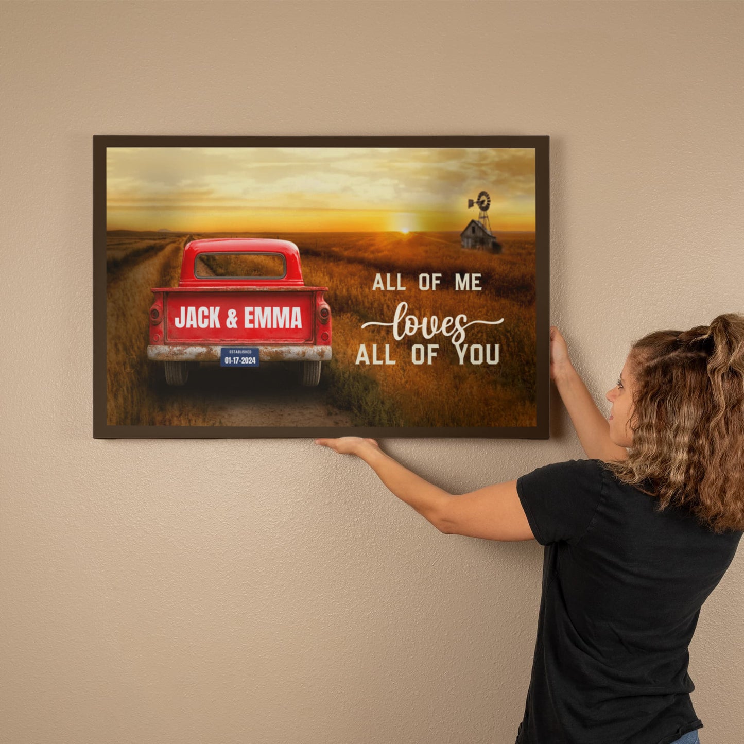 Personalized All of Me Loves All of You Custom Canvas Wall Art-Express Your Love Gifts