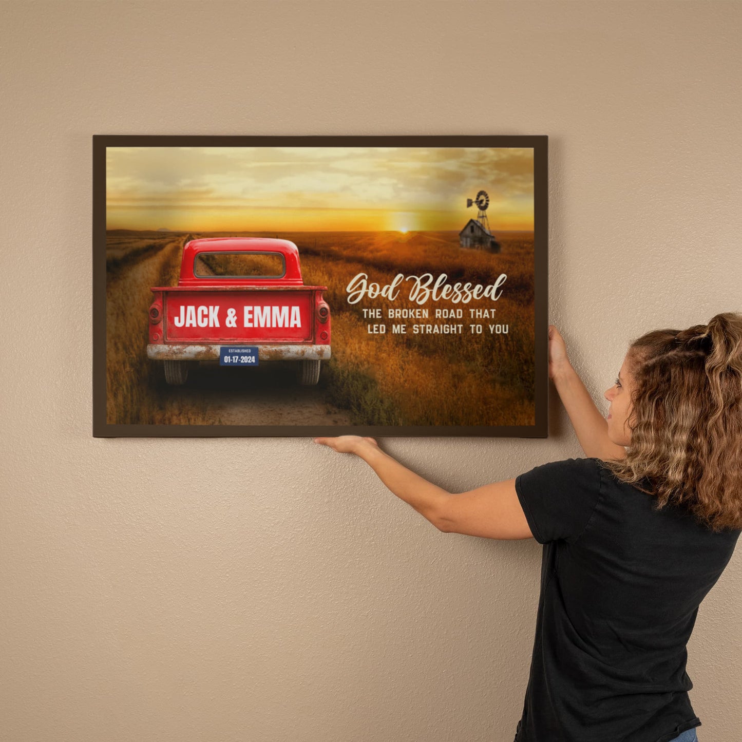 Personalized God Bless The Broken Road Custom Canvas Wall Art-Express Your Love Gifts