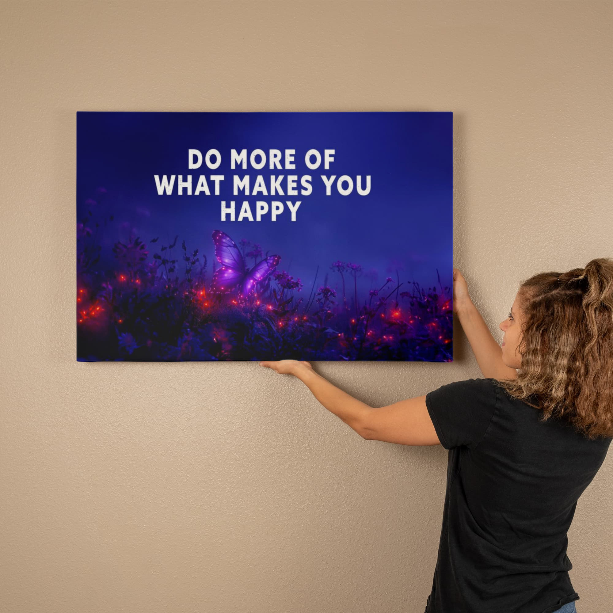 Do More of What Makes You Happy Inspirational Canvas Wall Art-Express Your Love Gifts