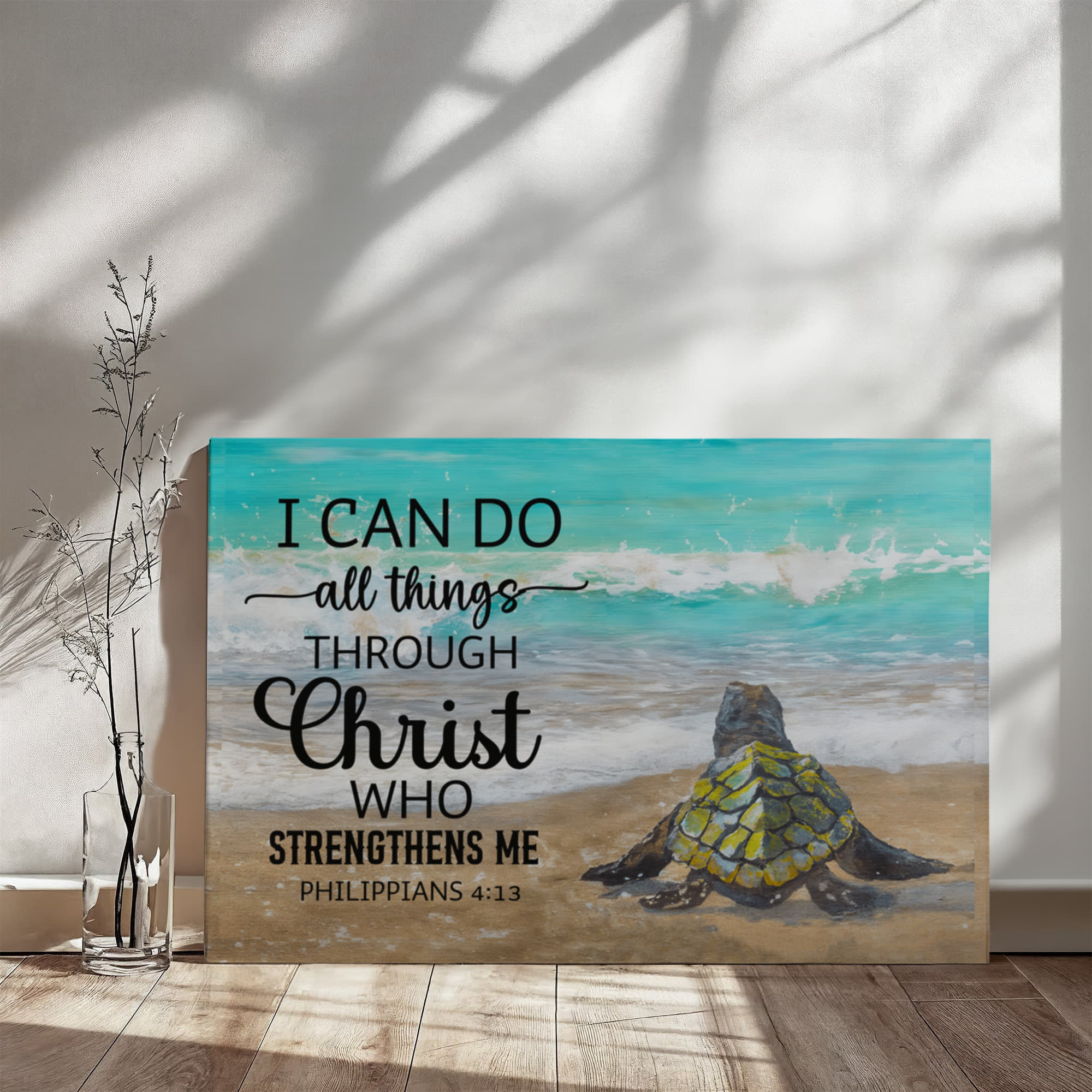Scripture Walls Christ Strengthens Me Philippians 4:13 Christian Wall Art Print Ready to Hang Unframed-Express Your Love Gifts