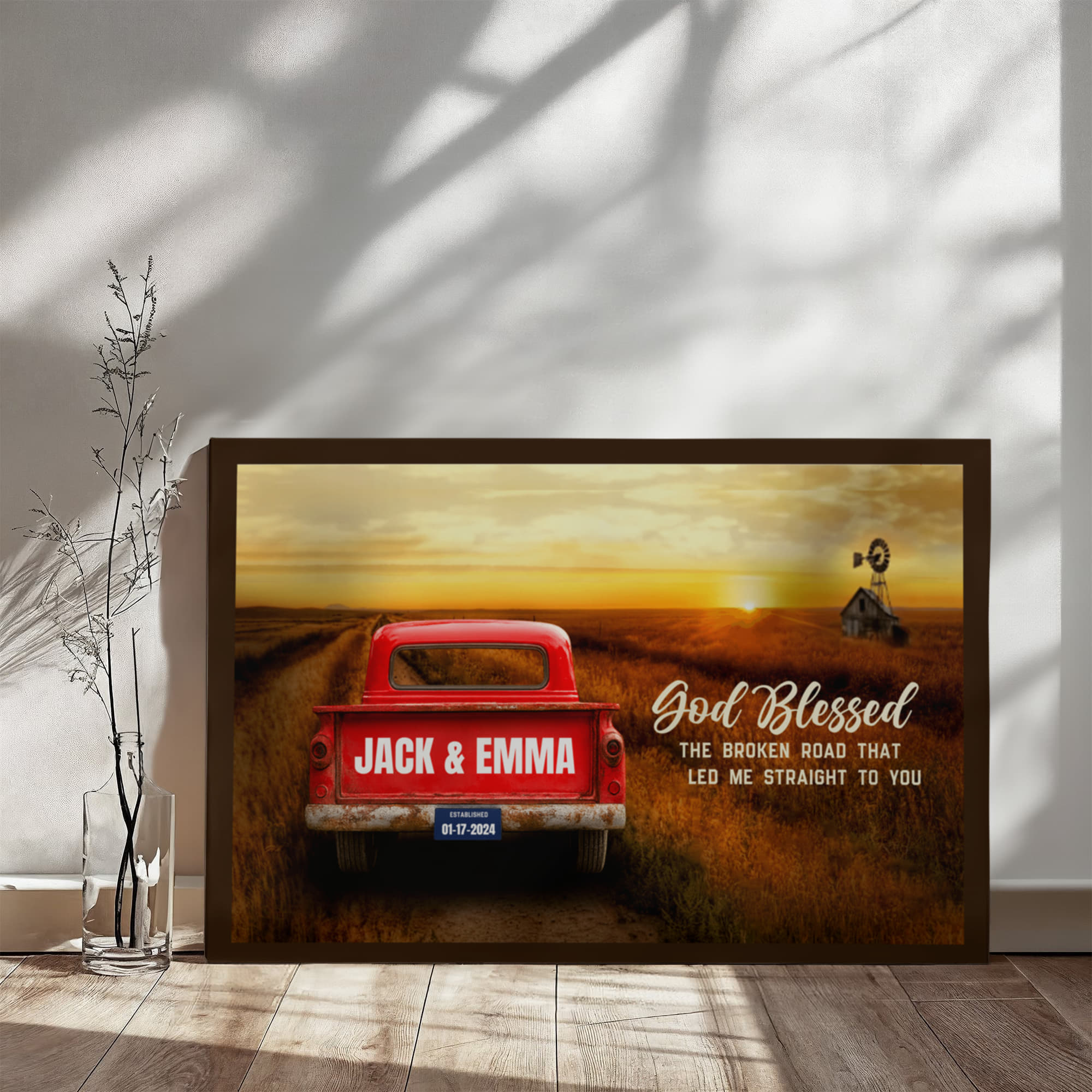 Personalized God Bless The Broken Road Custom Canvas Wall Art-Express Your Love Gifts