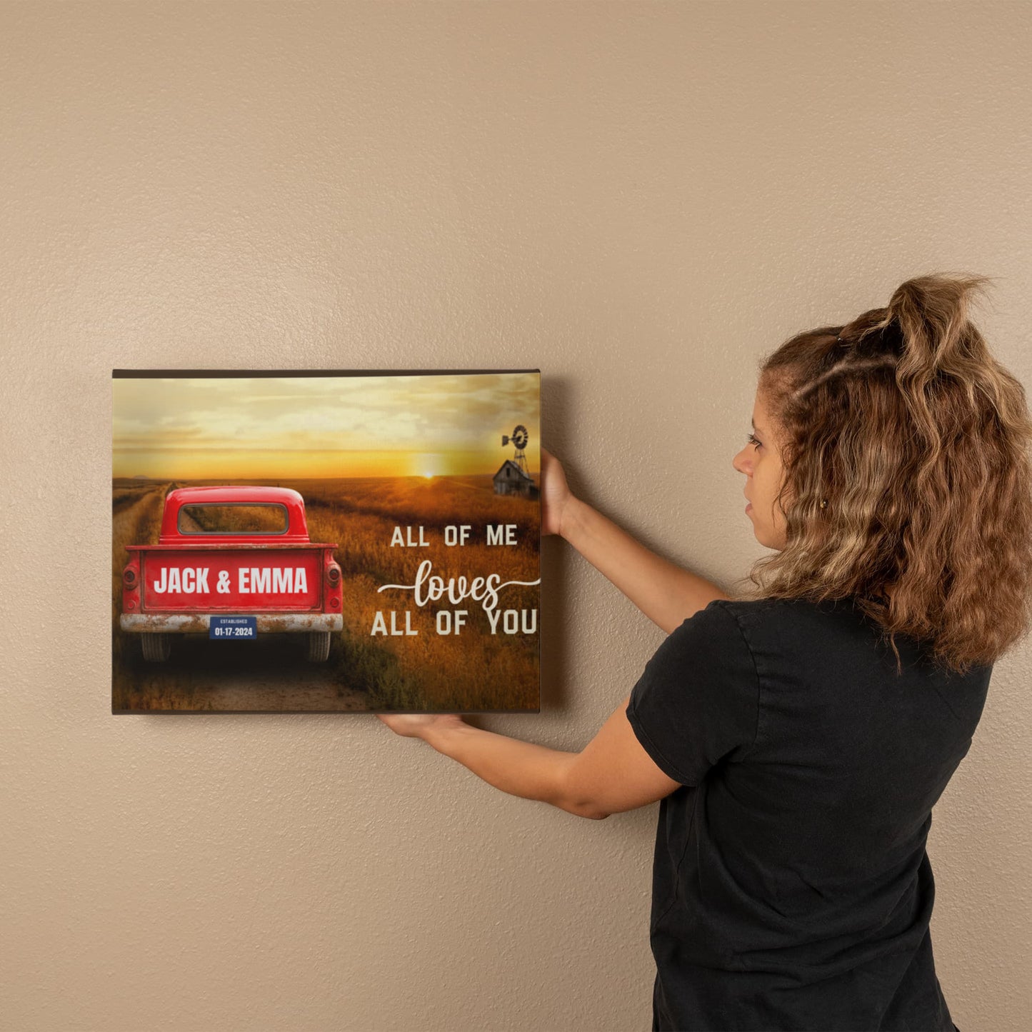 Personalized All of Me Loves All of You Custom Canvas Wall Art-Express Your Love Gifts