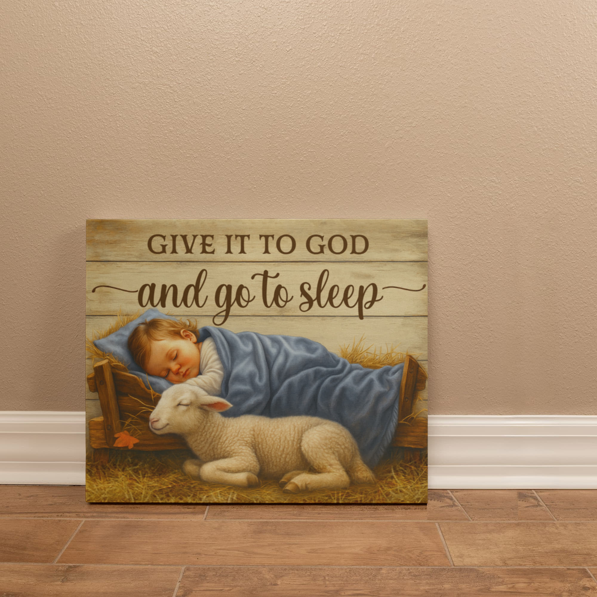 Give it to God and go to Sleep Motivation Wall Decor for Home Office Gym Inspiring Success Quote Print Ready to Hang-Express Your Love Gifts