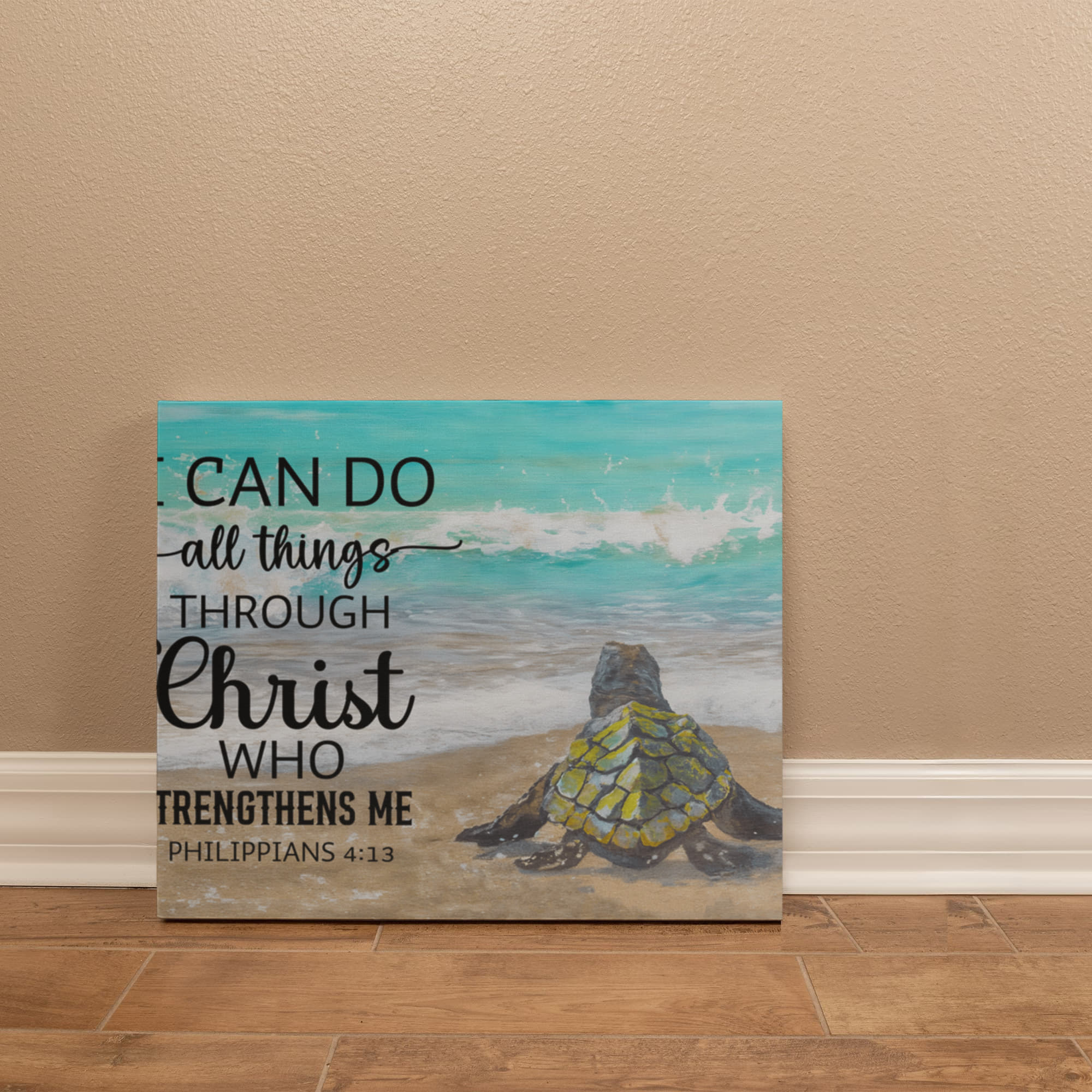 Scripture Walls Christ Strengthens Me Philippians 4:13 Christian Wall Art Print Ready to Hang Unframed-Express Your Love Gifts