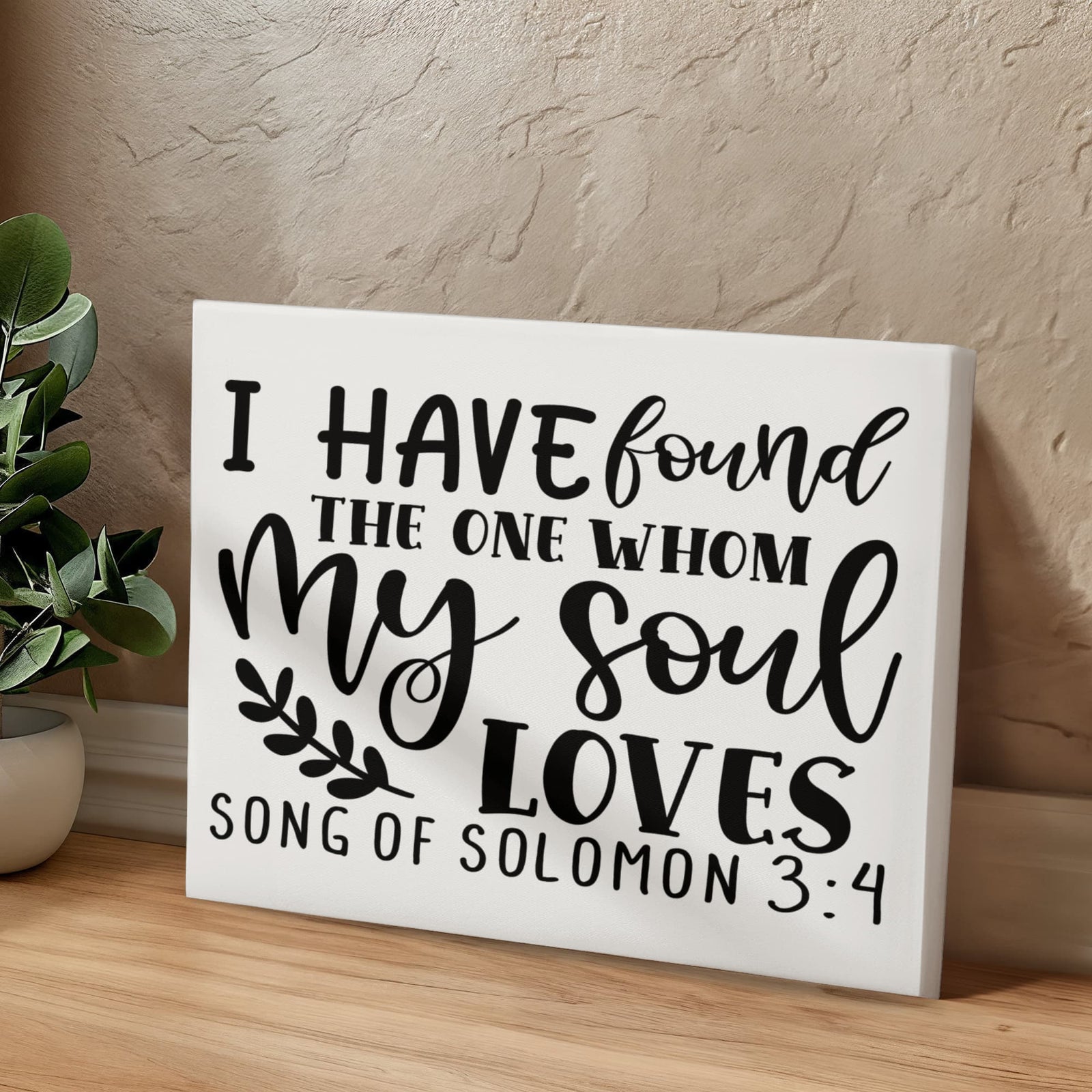 Scripture Walls My Soul Loves Song of Solomon 3:4 Bible Verse Canvas Christian Wall Art Ready to Hang Unframed-Express Your Love Gifts