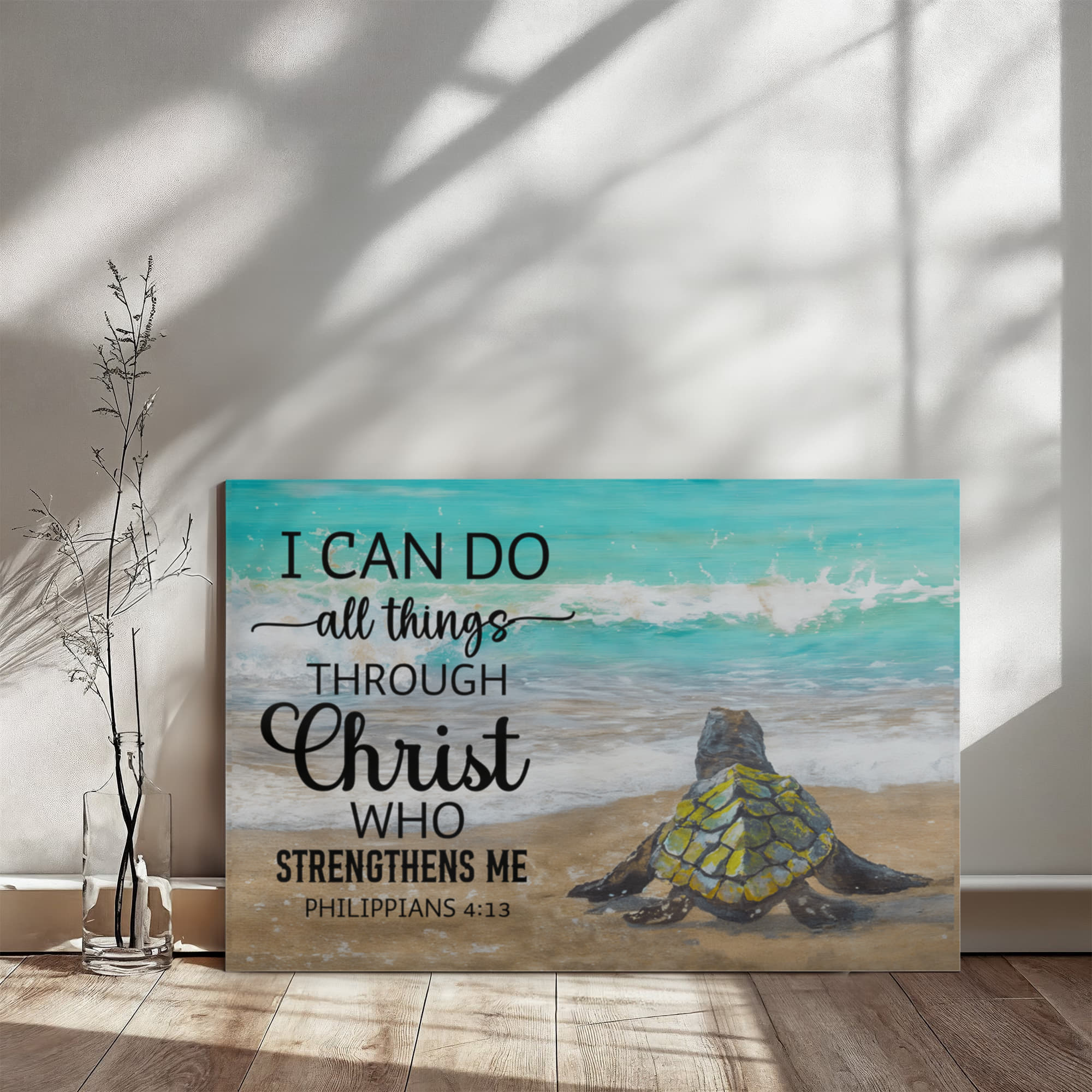 Scripture Walls Christ Strengthens Me Philippians 4:13 Christian Wall Art Print Ready to Hang Unframed-Express Your Love Gifts