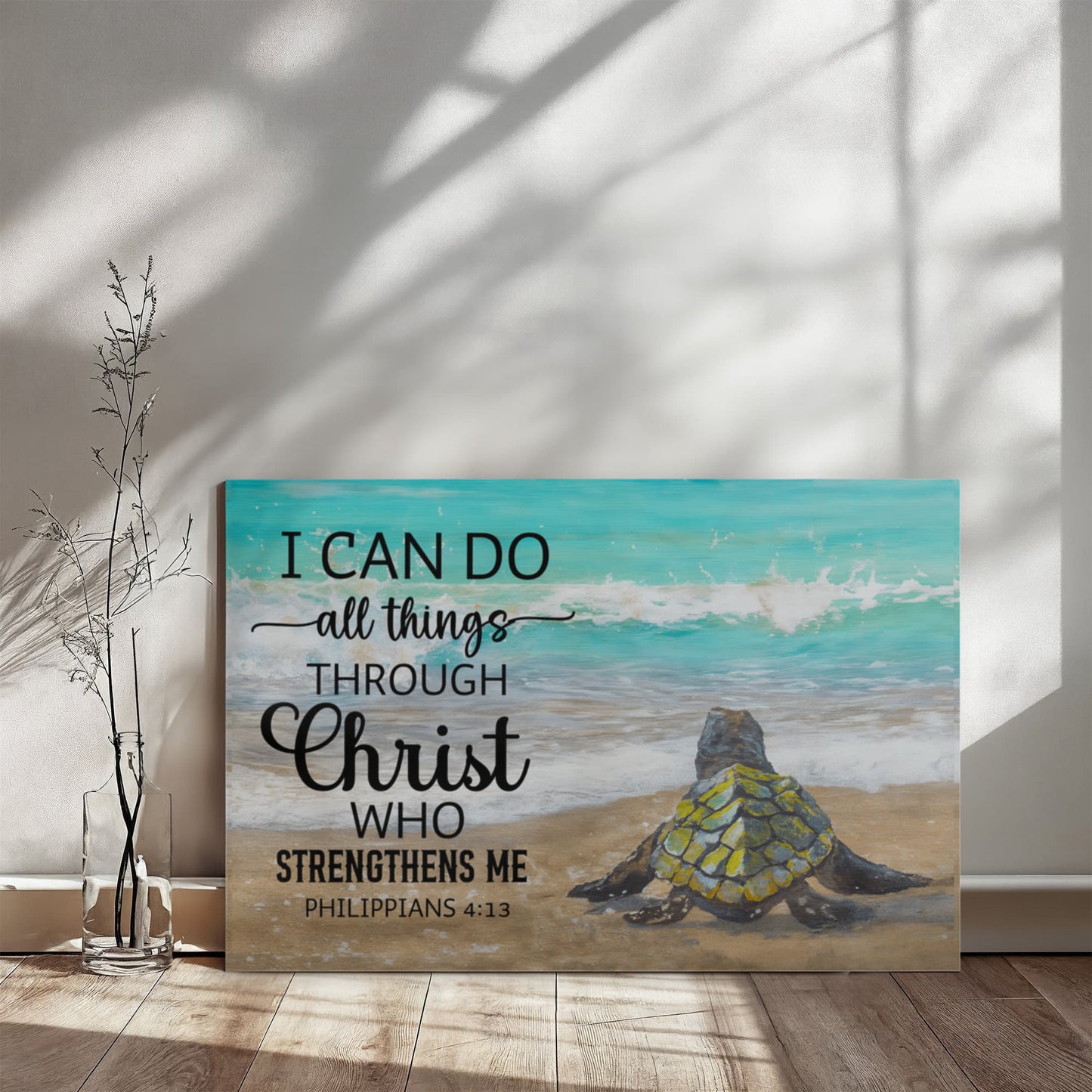 Scripture Walls Christ Strengthens Me Philippians 4:13 Christian Wall Art Print Ready to Hang Unframed-Express Your Love Gifts