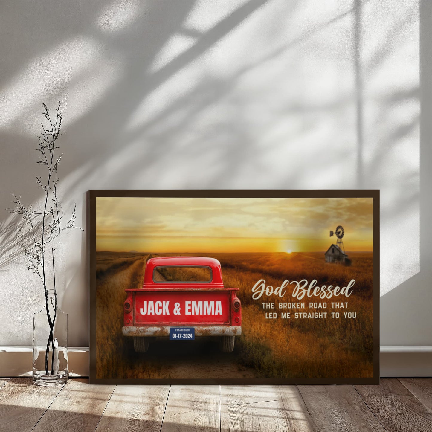 Personalized God Bless The Broken Road Custom Canvas Wall Art-Express Your Love Gifts