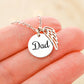 Until We Meet Again Remembrance Necklace for Dad Angel Wing Charm Stainless Steel or 18k Gold Finish-Express Your Love Gifts