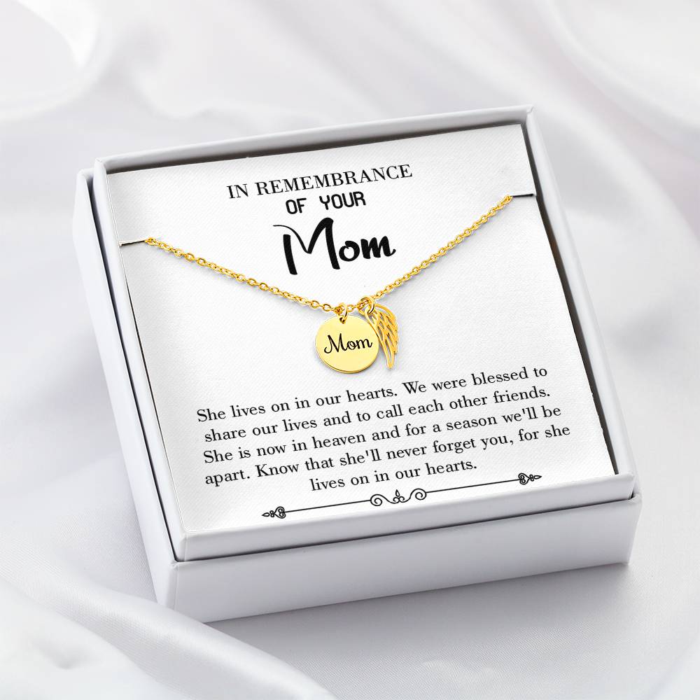 Shared Life'S Joy White Mom Remembrance Necklace Angel Wing Charm, Stainless Steel 18-22'' Chain-Express Your Love Gifts