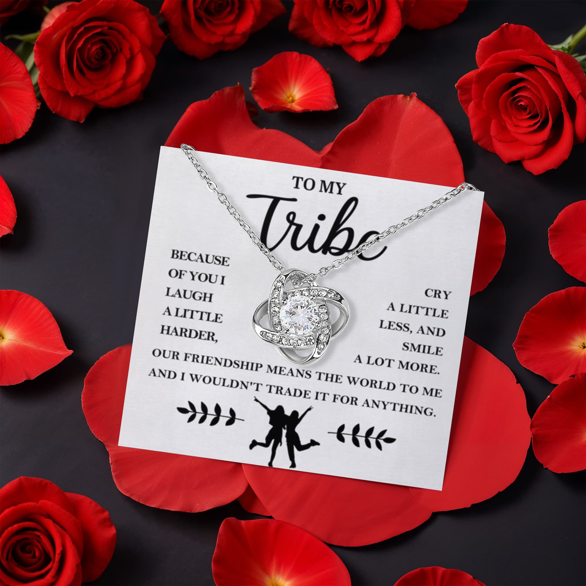 To My Tribe Love Knot with Rotating Rose Box-Express Your Love Gifts