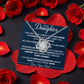 To My Daughter From Dad – In My Heart Forever Love Knot Necklace with Rotating Rose Box-Express Your Love Gifts