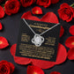 To My Granddaughter – Never Give Up Love Knot Necklace with Rotating Rose Box-Express Your Love Gifts