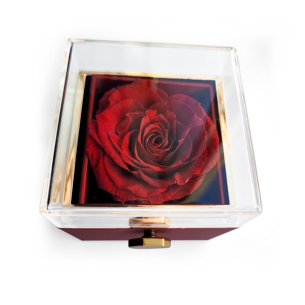 To Mom From Daughter A Mom Like You in German Love Knot with Rotating Rose Box-Express Your Love Gifts