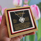 To My Granddaughter – Never Give Up Love Knot Necklace with Rotating Rose Box-Express Your Love Gifts