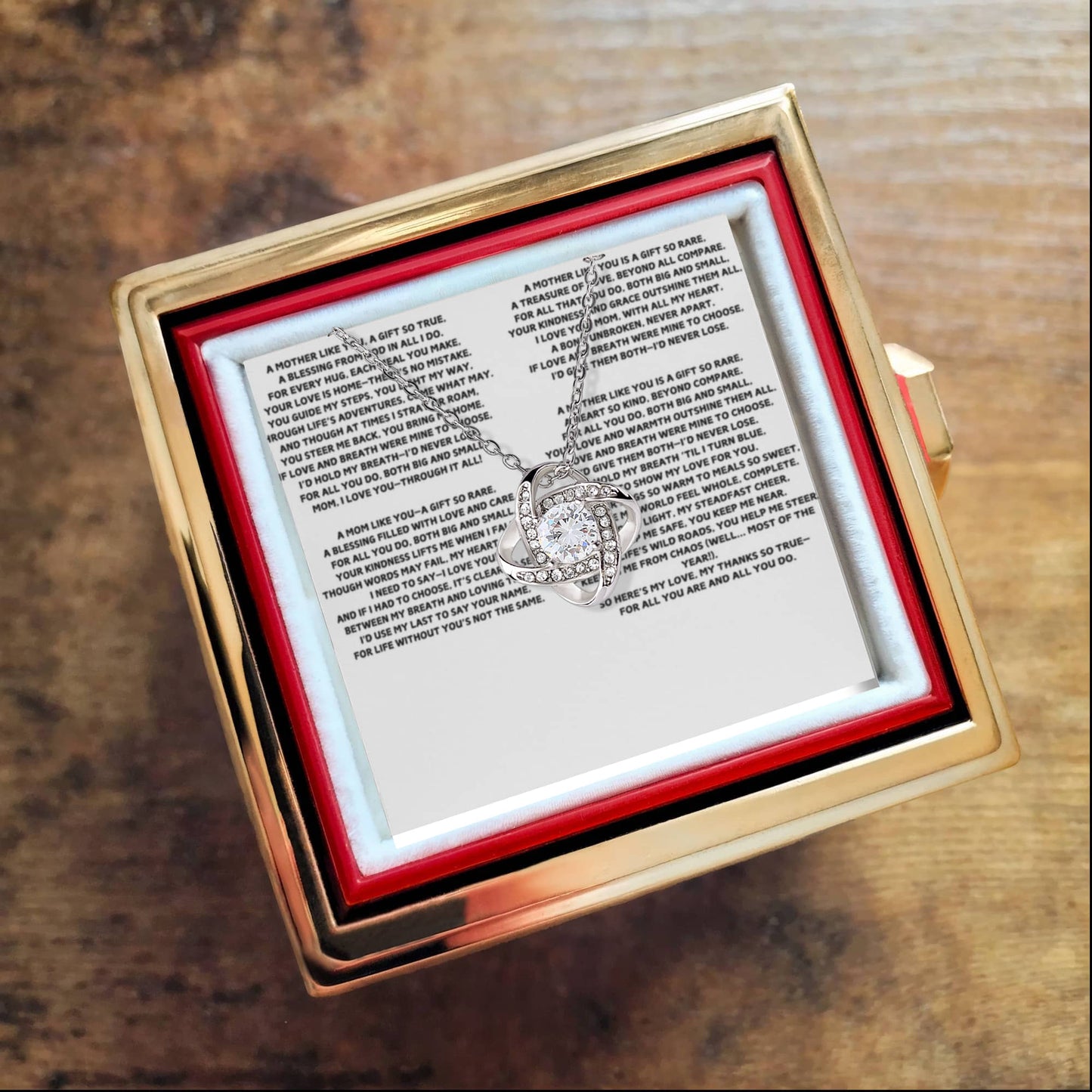 To My Mother A Mother Like You Love Knot with Rotating Rose Box-Express Your Love Gifts