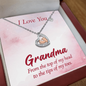 To My Grandma Top of My Head Baby Feet Heart Necklace-Express Your Love Gifts