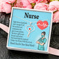 RN Nurse Gift Heart Scope Necklace Red Swarovski Crystal Adjustable Chain 18-22"-Express Your Love Gifts