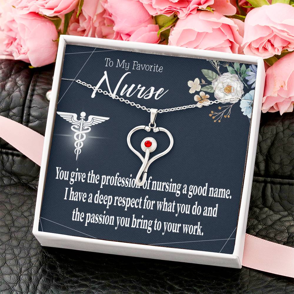 Deep Respect Heart Scope Necklace Red Swarovski Crystal Adjustable Chain 18-22"-Express Your Love Gifts