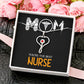 Mom Nurse Heart Scope Necklace Red Swarovski Crystal Adjustable Chain 18-22"-Express Your Love Gifts