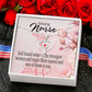 God Made Nurses Heart Scope Necklace Red Swarovski Crystal Adjustable Chain 18-22"-Express Your Love Gifts
