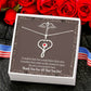 Medical Hero Appreciation Heart Scope Necklace Red Swarovski Crystal Adjustable Chain 18-22"-Express Your Love Gifts