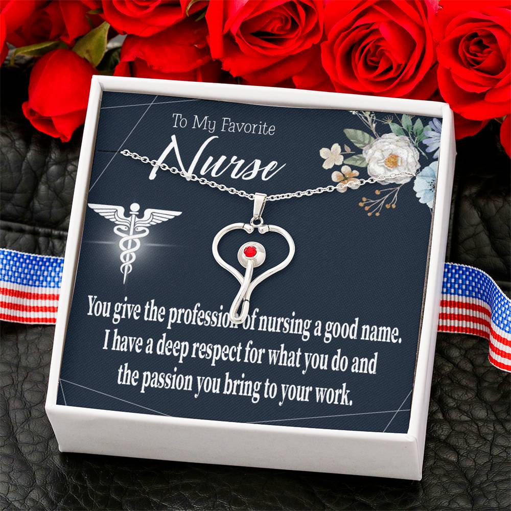 Deep Respect Heart Scope Necklace Red Swarovski Crystal Adjustable Chain 18-22"-Express Your Love Gifts