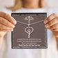Medical Hero Appreciation Heart Scope Necklace Red Swarovski Crystal Adjustable Chain 18-22"-Express Your Love Gifts