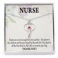 Gift For Healthcare Workers Heart Scope Necklace Red Swarovski Crystal Adjustable Chain 18-22"-Express Your Love Gifts