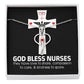 God Bless Nurses Heart Scope Necklace Red Swarovski Crystal Adjustable Chain 18-22"-Express Your Love Gifts