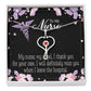 My Nurse, My Angel Heart Scope Necklace Red Swarovski Crystal Adjustable Chain 18-22"-Express Your Love Gifts