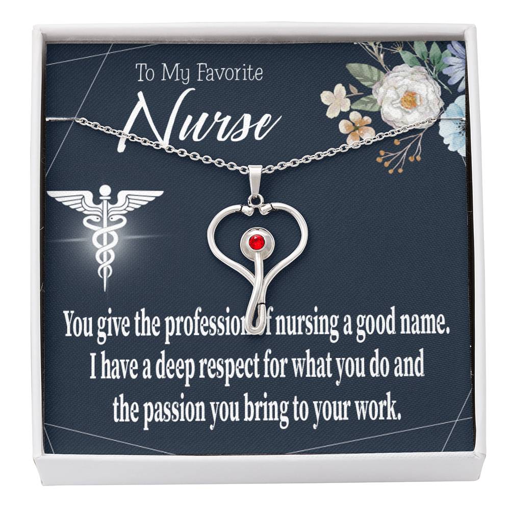 Deep Respect Heart Scope Necklace Red Swarovski Crystal Adjustable Chain 18-22"-Express Your Love Gifts