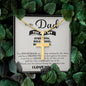 Strength, Role Model, Bestfriend Dad Artisan Cross Pendant Necklace with Adjustable Snake Chain – Gold or Stainless Steel-Express Your Love Gifts