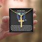 Amazing Dad Artisan Cross Pendant Necklace with Adjustable Snake Chain – Gold or Stainless Steel-Express Your Love Gifts